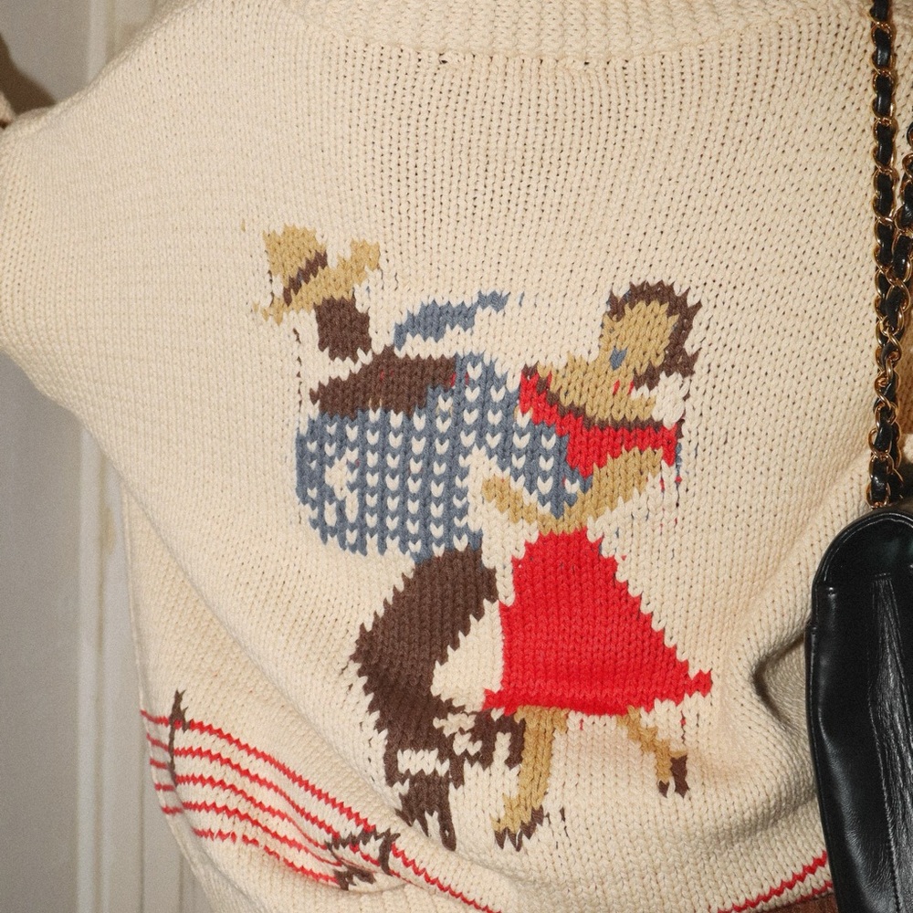 Bailey Rose Vintage Inspires Music Sweater Cardigan Cream - Picture 3 of 5
